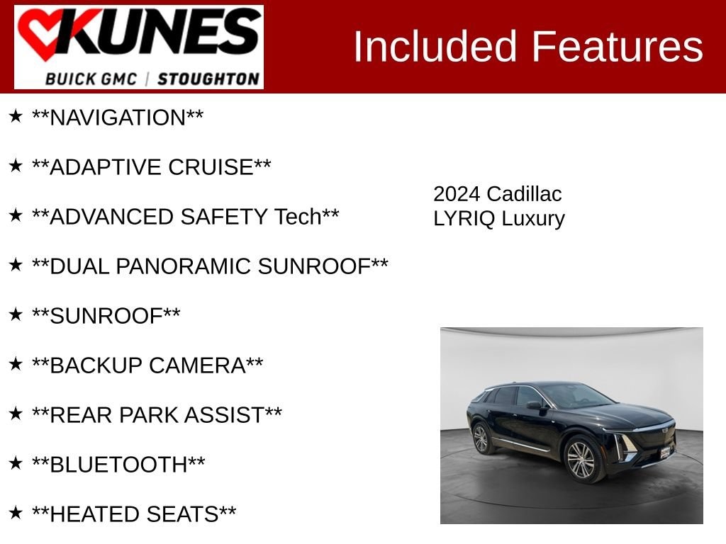 Used 2024 CADILLAC LYRIQ Luxury 1 SUV