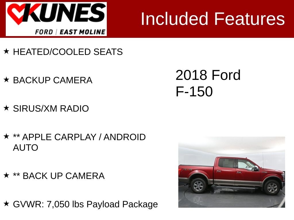 Used 2018 Ford F-150 Lariat Truck SuperCrew Cab