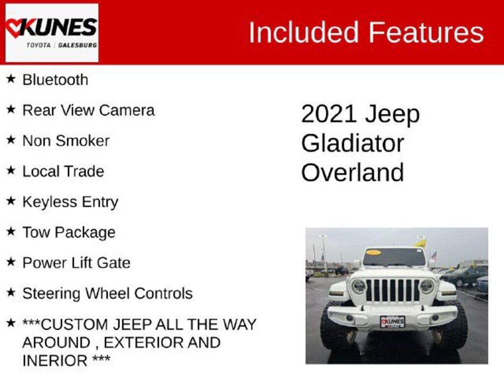 Used 2021 Jeep Gladiator Overland Truck Crew Cab
