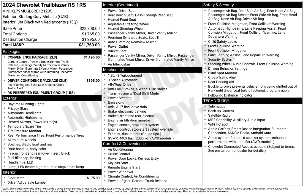 Used 2024 Chevrolet Trailblazer RS SUV