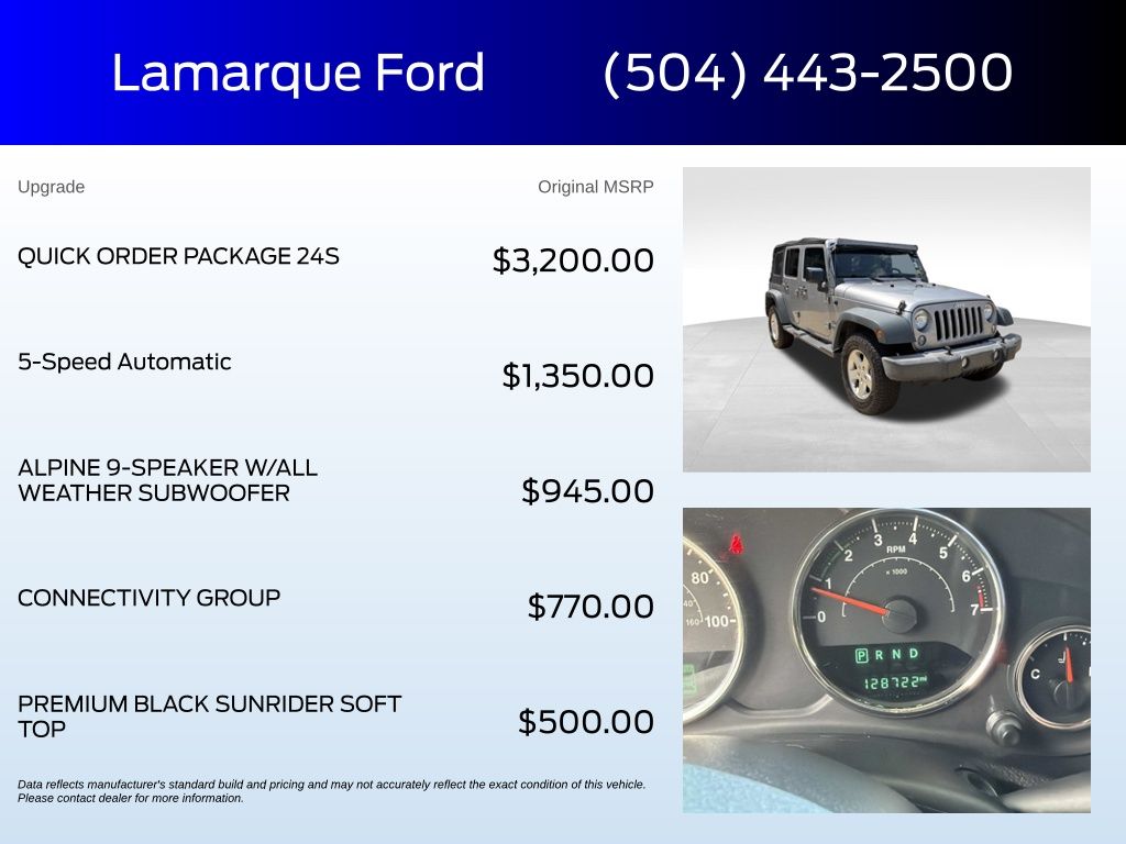 Used 2016 Jeep Wrangler Unlimited Sport S with VIN 1C4BJWDG8GL347438 for sale in Kenner, LA