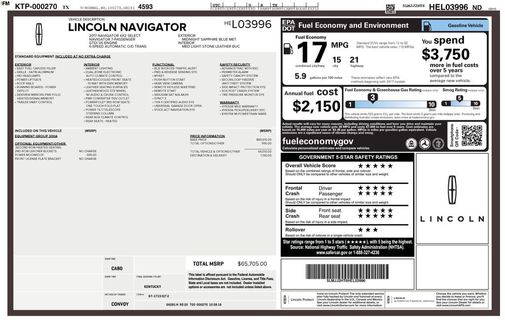 Certified 2017 Lincoln Navigator Select SUV