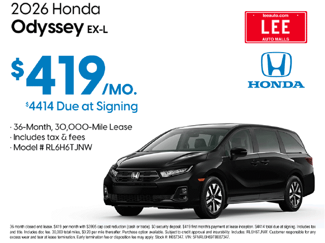 New 2026 Honda Odyssey EX-L Van Passenger