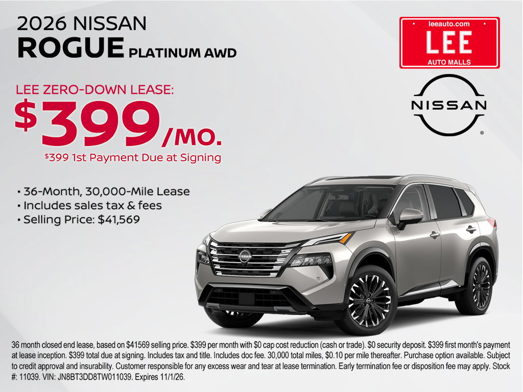 New 2026 Nissan Rogue Platinum SUV