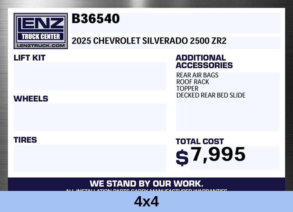 Used 2025 Chevrolet Silverado 2500HD 4x4 Crew Cab ZR2 Truck