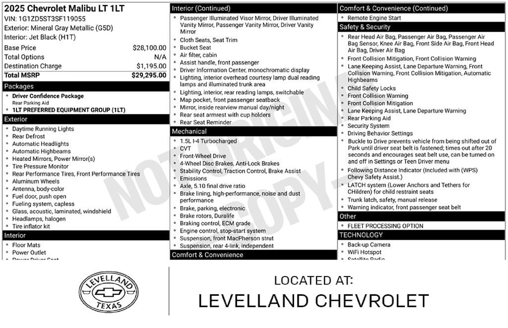 2025 Chevrolet Malibu 1LT