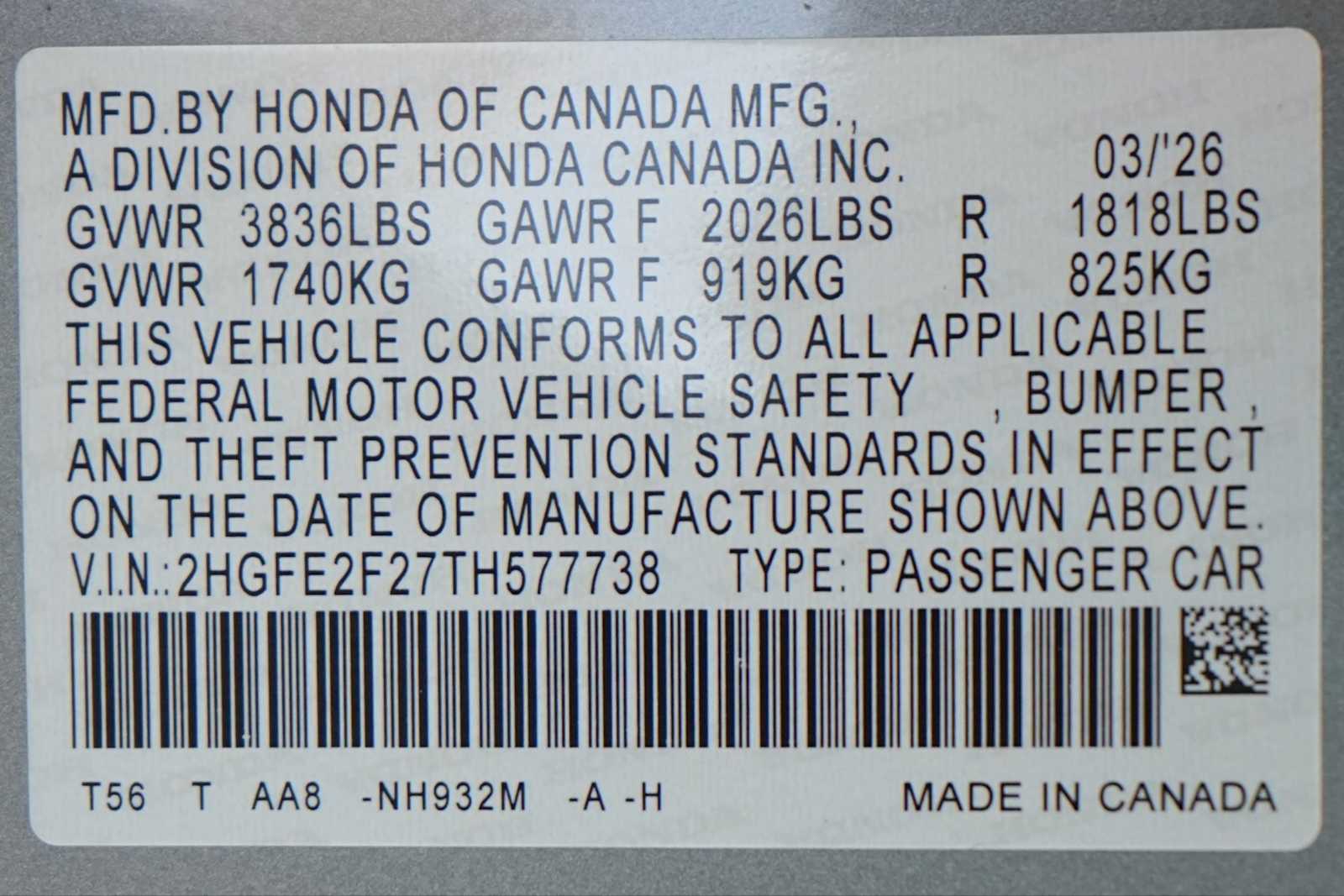 2026 Honda Civic LX - Photo 30