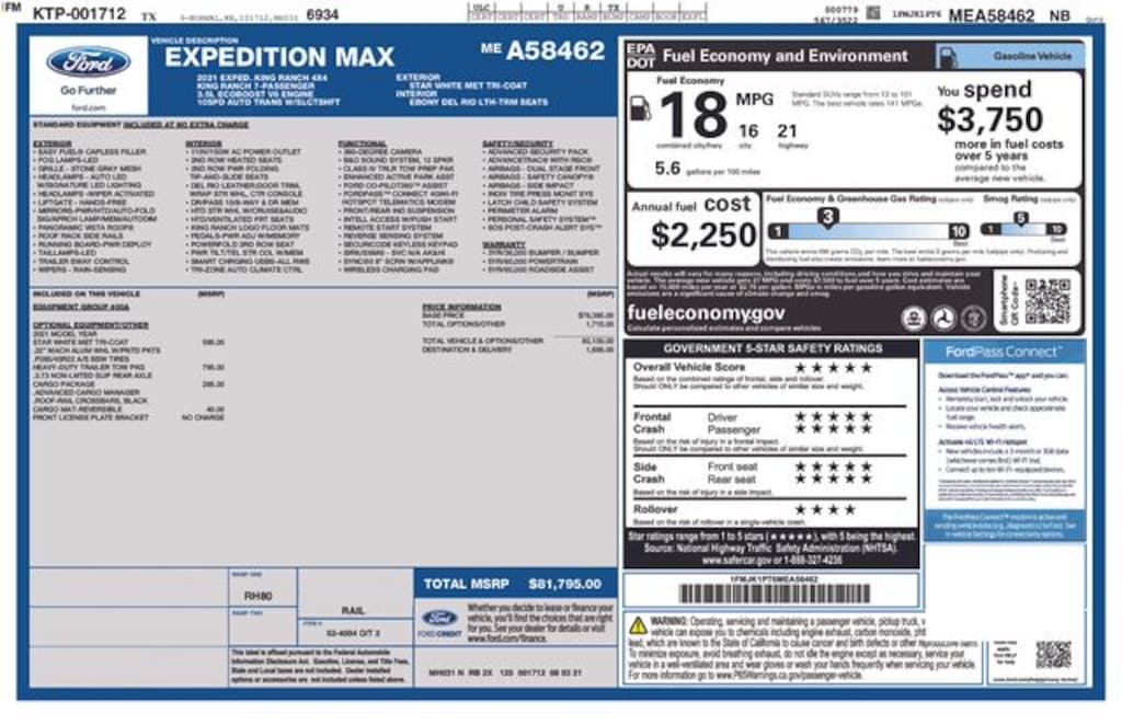 Certified 2021 Ford Expedition Max King Ranch SUV