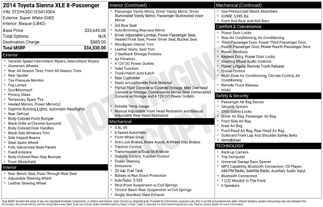 2014 Toyota Sienna XLE