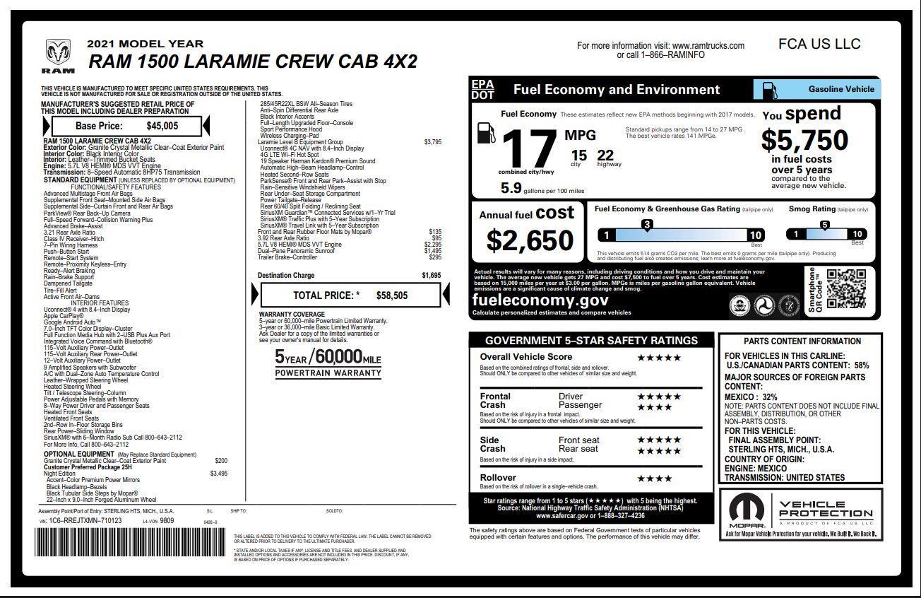 Used 2021 Ram 1500 Laramie Truck