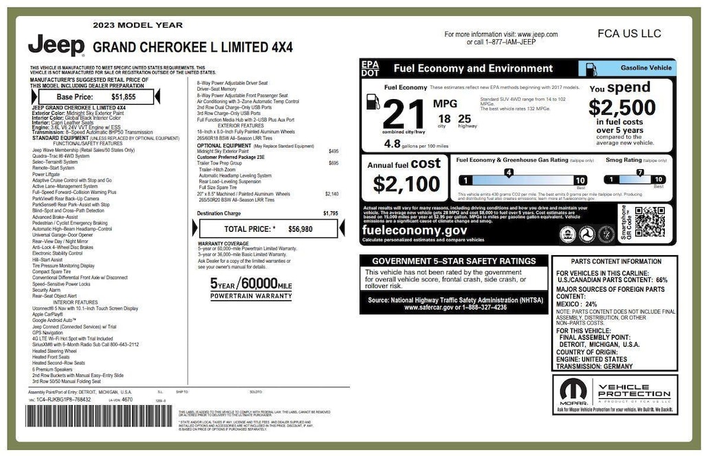 Used 2023 Jeep Grand Cherokee L Limited SUV