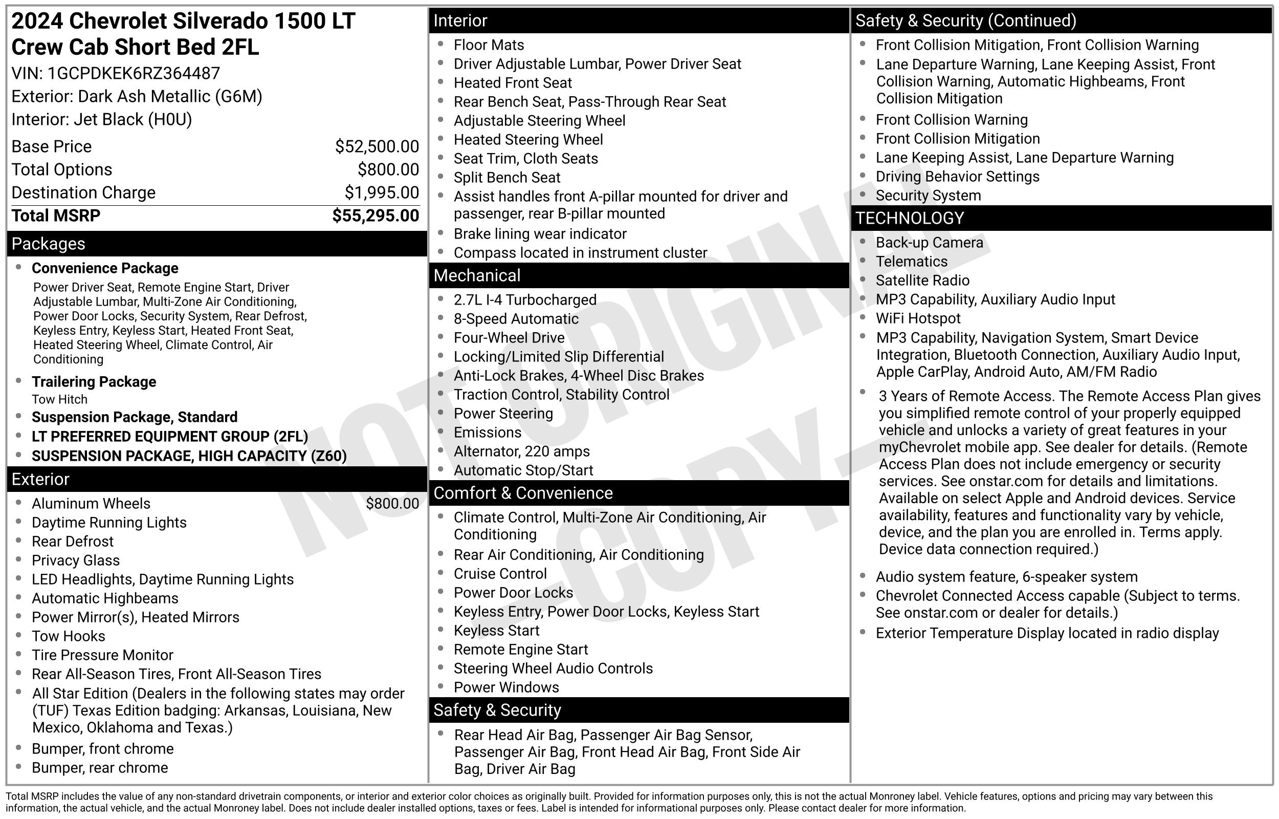 Used 2024 Chevrolet Silverado 1500 LT (2FL) Truck Crew Cab