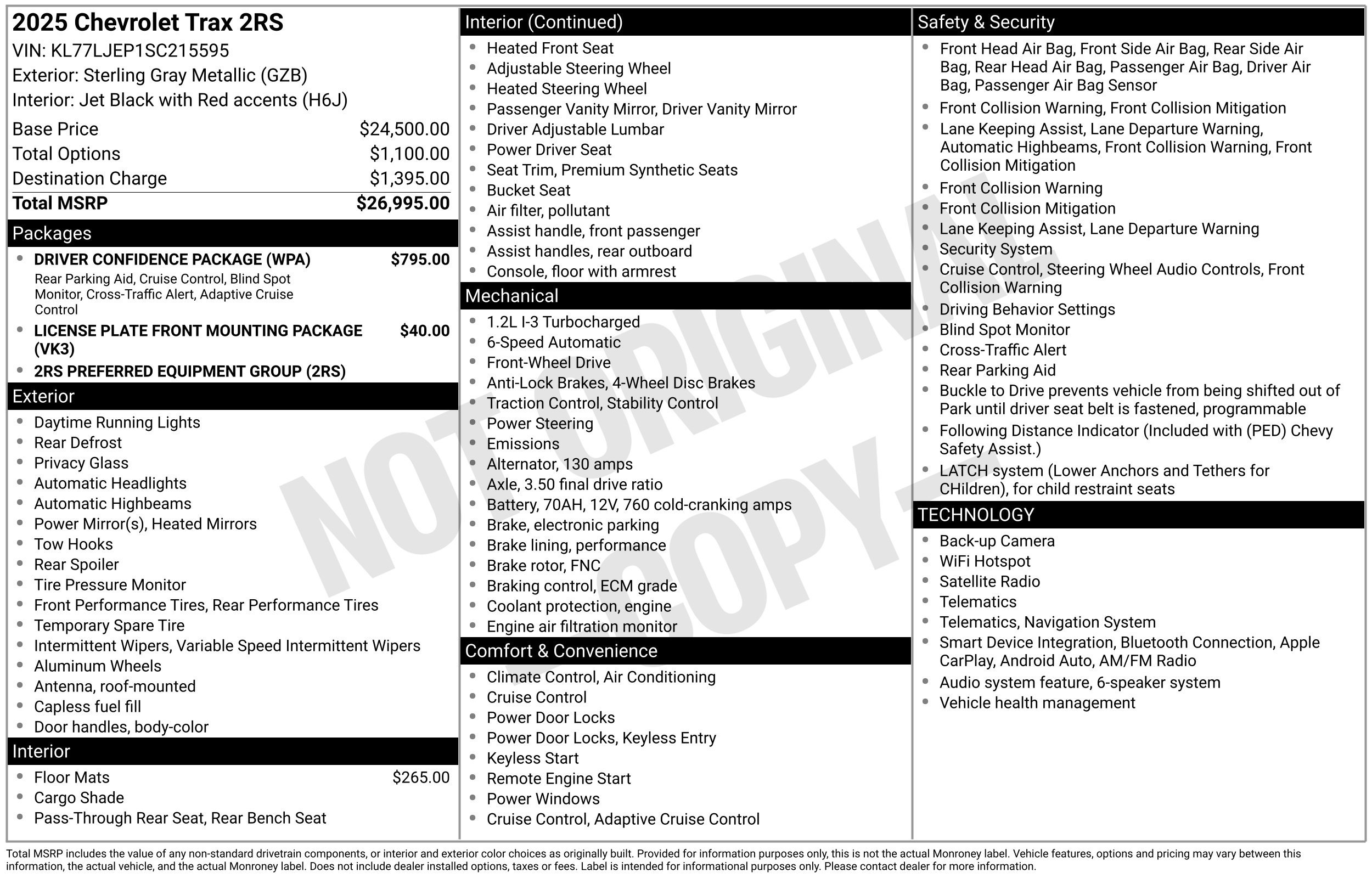 Used 2025 Chevrolet Trax 2RS SUV