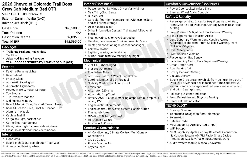 New 2026 Chevrolet Colorado Trail Boss Truck