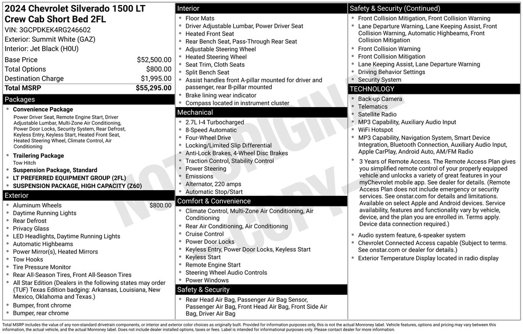 Used 2024 Chevrolet Silverado 1500 LT (2FL) Truck Crew Cab