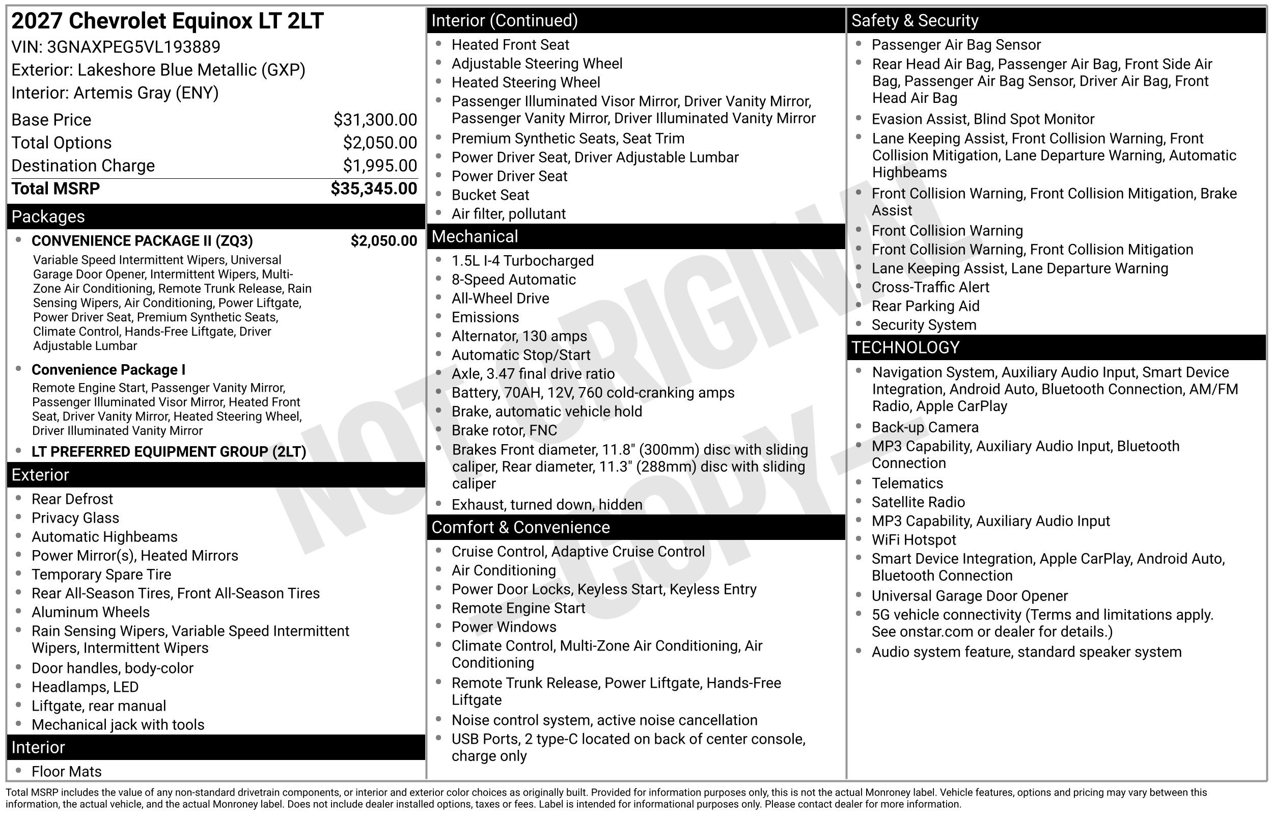 New 2027 Chevrolet Equinox LT SUV