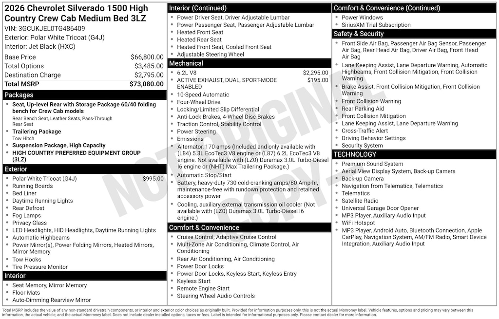 New 2026 Chevrolet Silverado 1500 High Country Truck