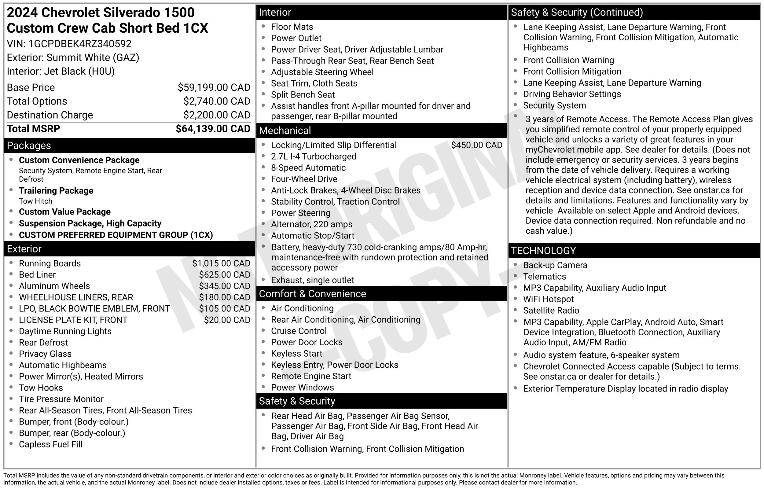 Used 2024 Chevrolet Silverado 1500 Custom Truck Crew Cab