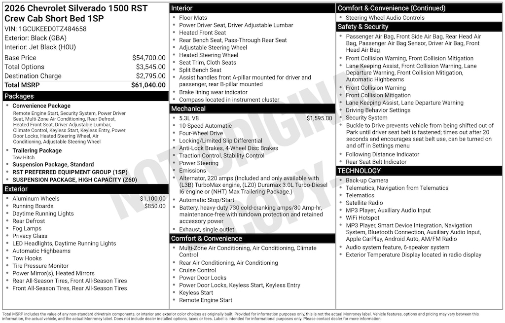 New 2026 Chevrolet Silverado 1500 RST Truck
