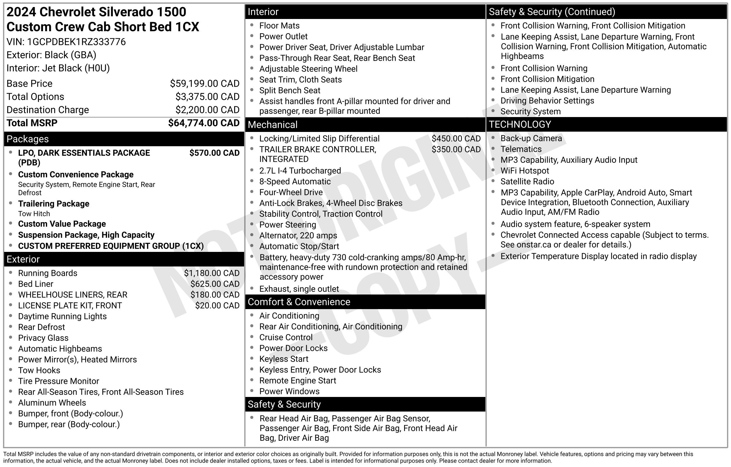 Used 2024 Chevrolet Silverado 1500 Custom Truck Crew Cab