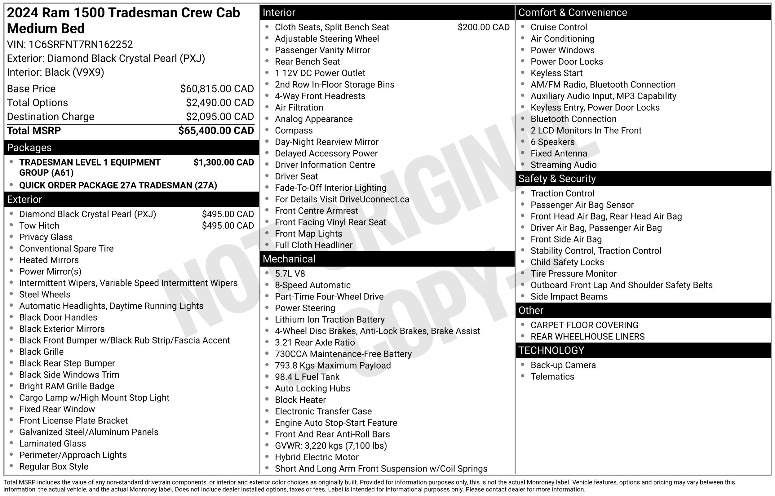 Used 2024 Ram 1500 Tradesman Truck Crew Cab