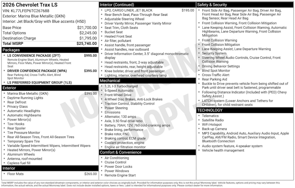 New 2026 Chevrolet Trax LS SUV
