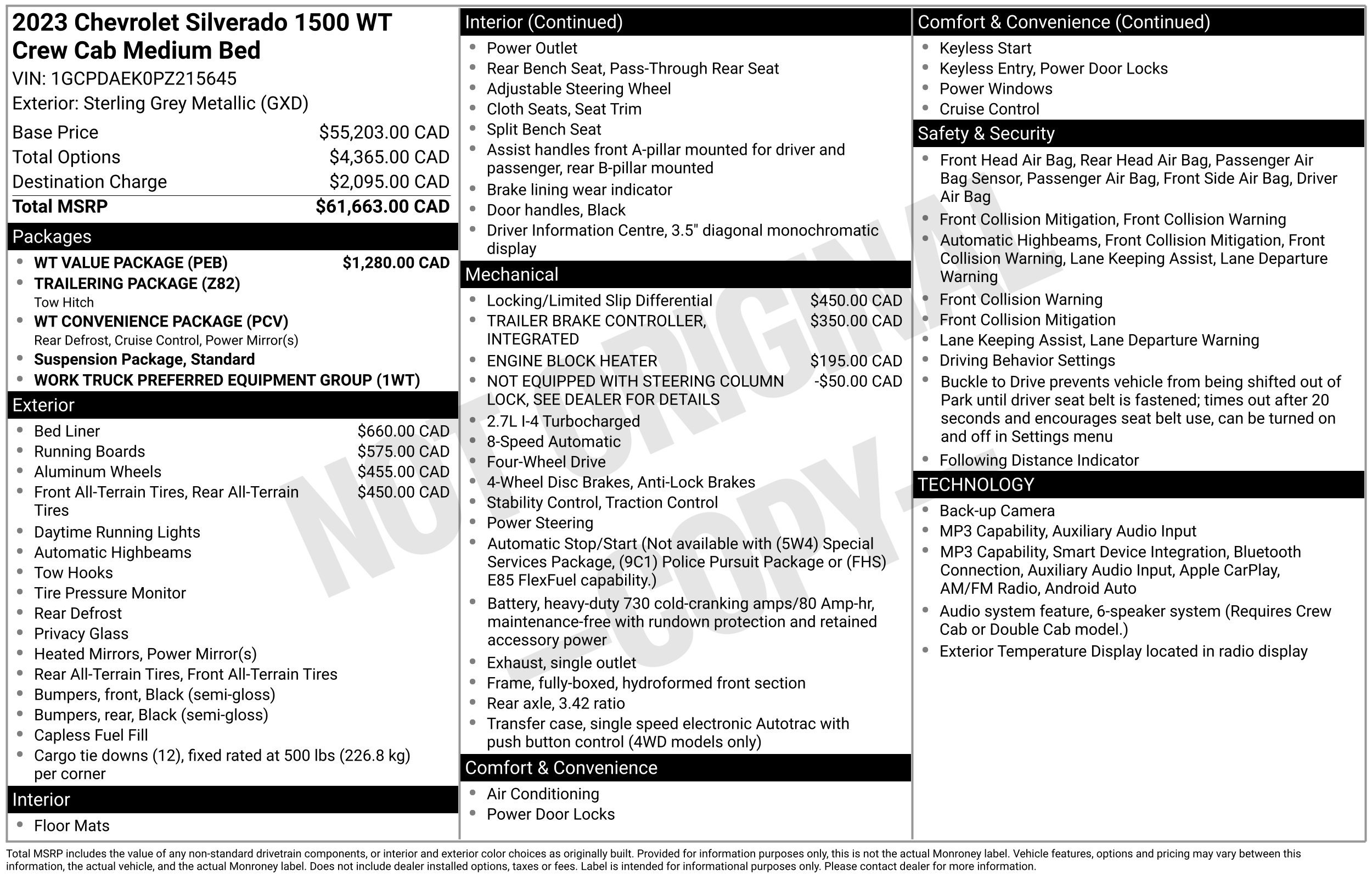 Used 2023 Chevrolet Silverado 1500 Work Truck Truck Crew Cab