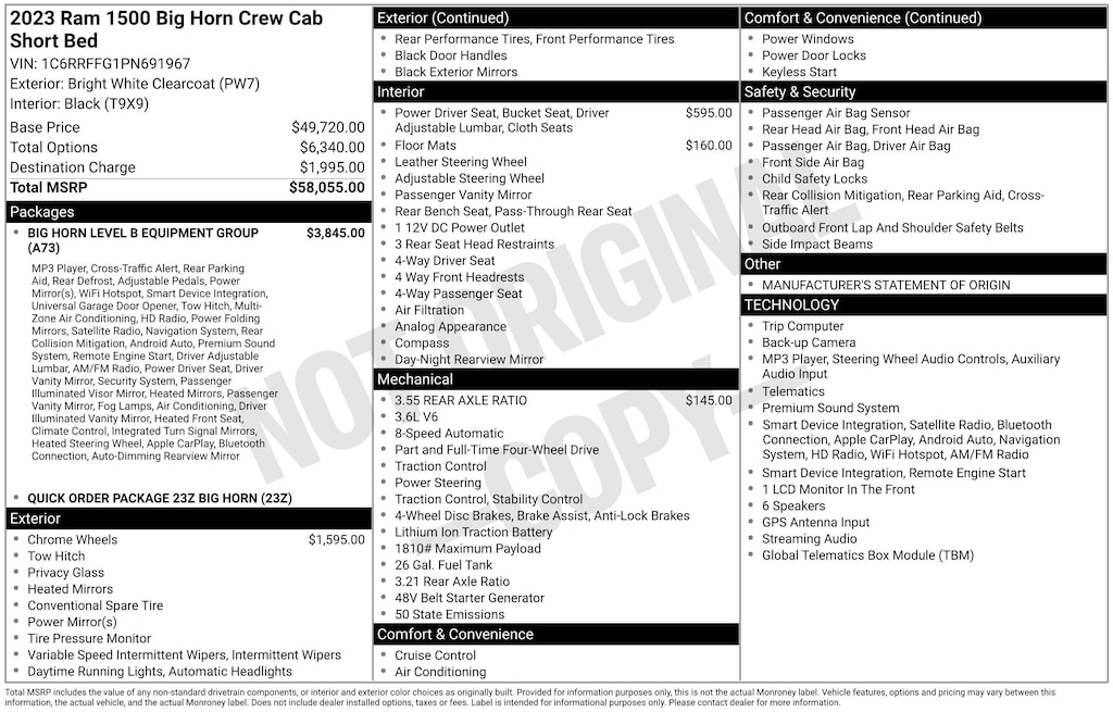 Used 2023 Ram 1500 Big Horn Truck Crew Cab