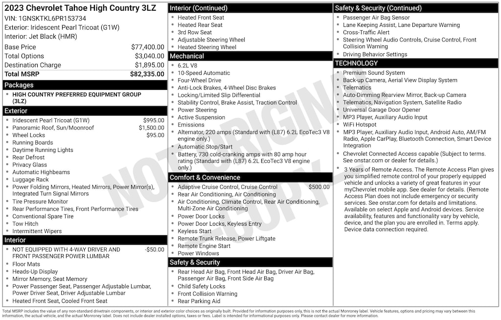 Used 2023 Chevrolet Tahoe High Country SUV