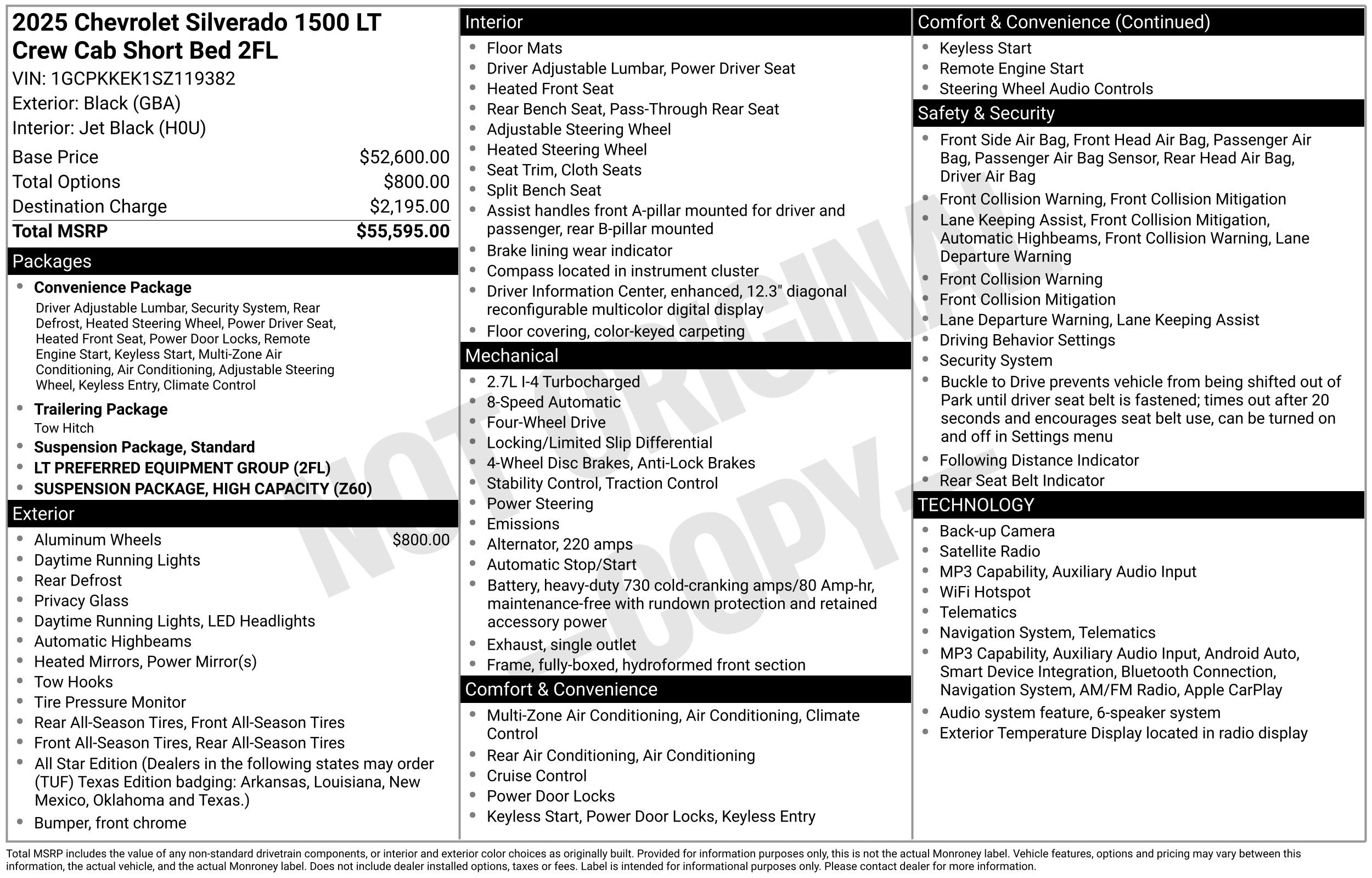Used 2025 Chevrolet Silverado 1500 LT (2FL) Truck Crew Cab