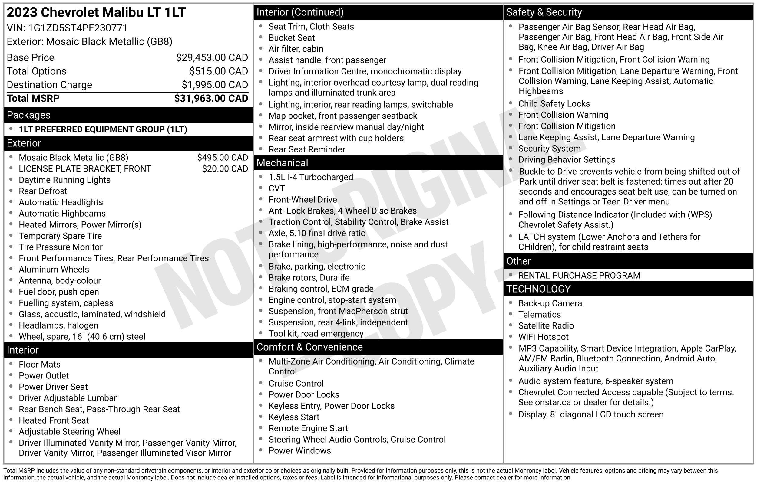 Used 2023 Chevrolet Malibu 1LT with VIN 1G1ZD5ST4PF230771 for sale in Stow, OH