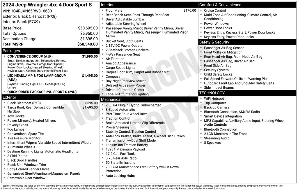 Used 2024 Jeep Wrangler 4xe Sport S SUV
