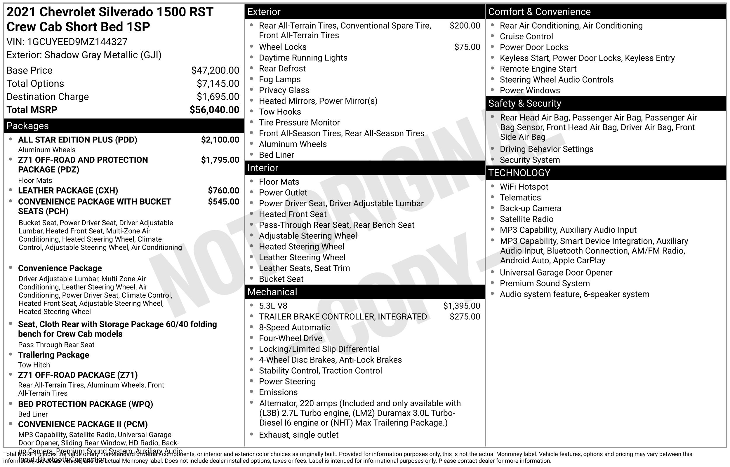 Used 2021 Chevrolet Silverado 1500 RST Truck Crew Cab
