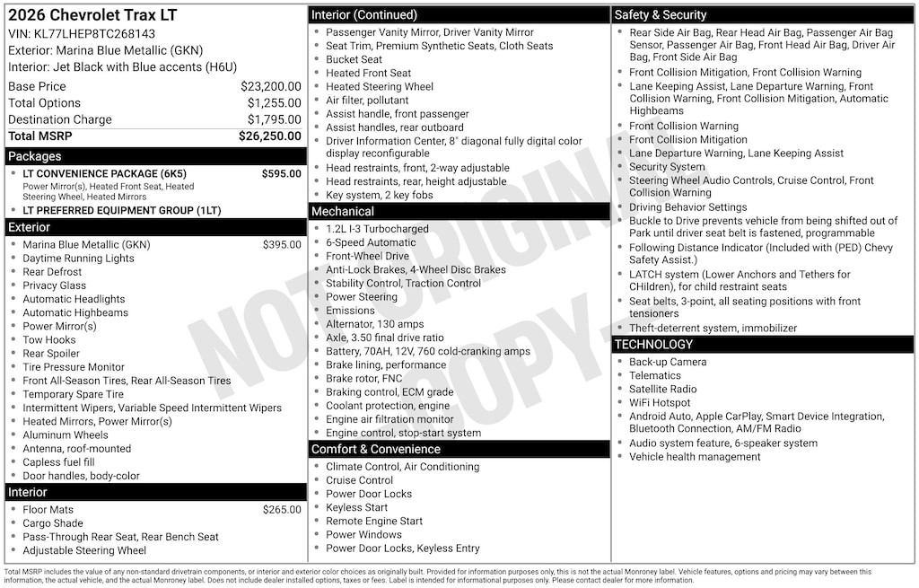 New 2026 Chevrolet Trax LT SUV