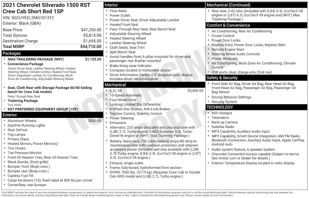 Used 2021 Chevrolet Silverado 1500 RST Truck Crew Cab