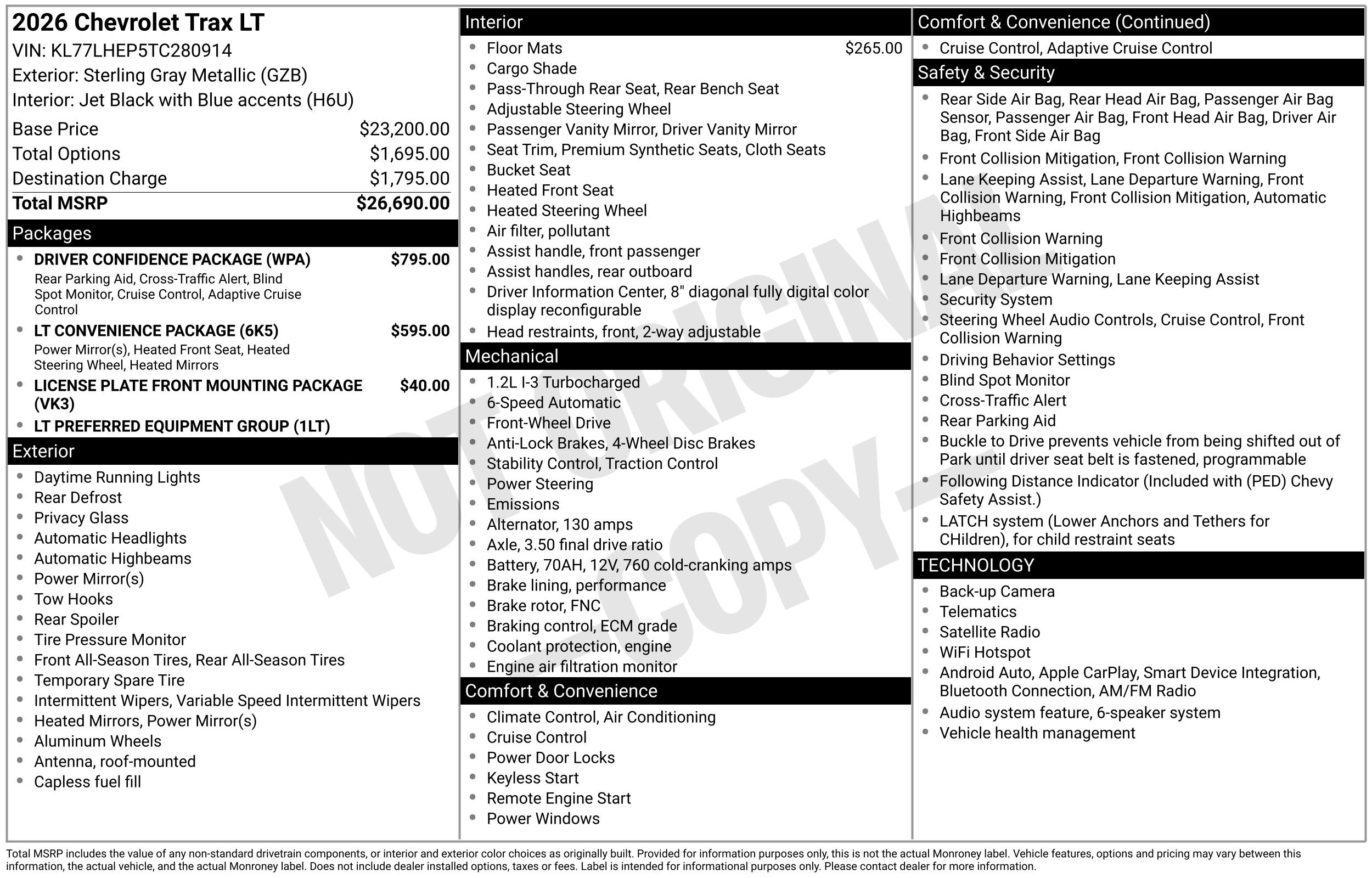New 2026 Chevrolet Trax LT SUV
