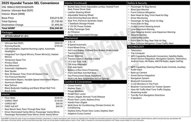 2025 Hyundai Tucson SEL Convenience - Photo 34
