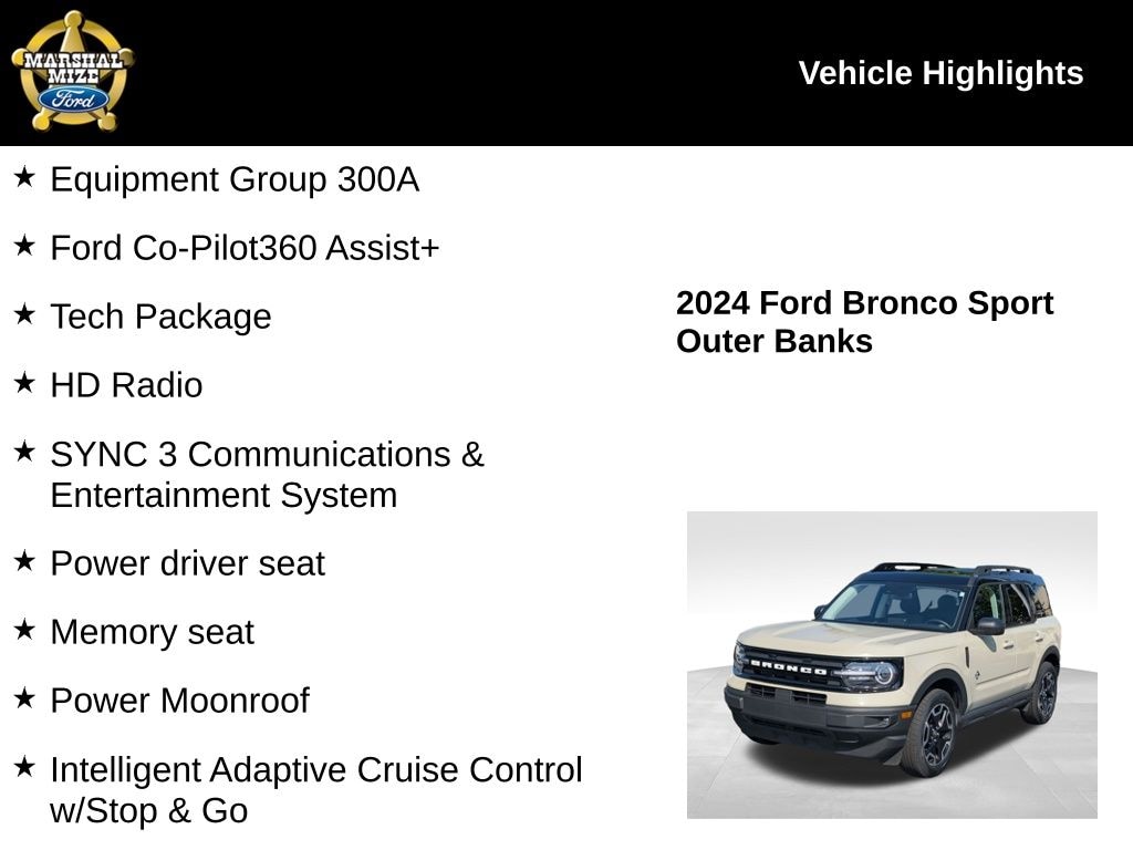Certified 2024 Ford Bronco Sport Outer Banks SUV