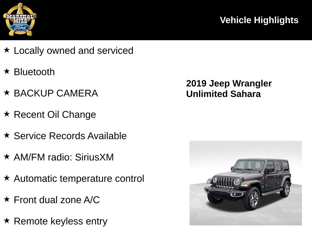 Used 2019 Jeep Wrangler Unlimited Sahara SUV