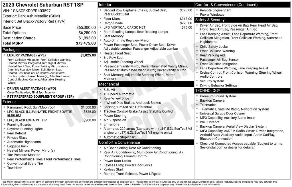 Used 2023 Chevrolet Suburban RST SUV