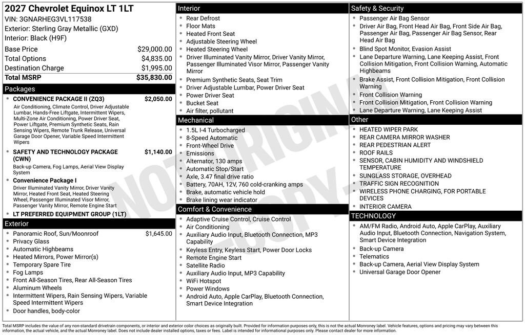 New 2027 Chevrolet Equinox LT SUV