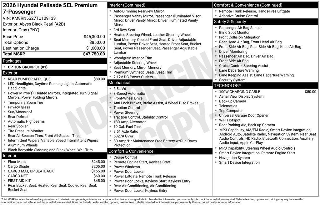 New 2026 Hyundai Palisade SEL Premium SUV