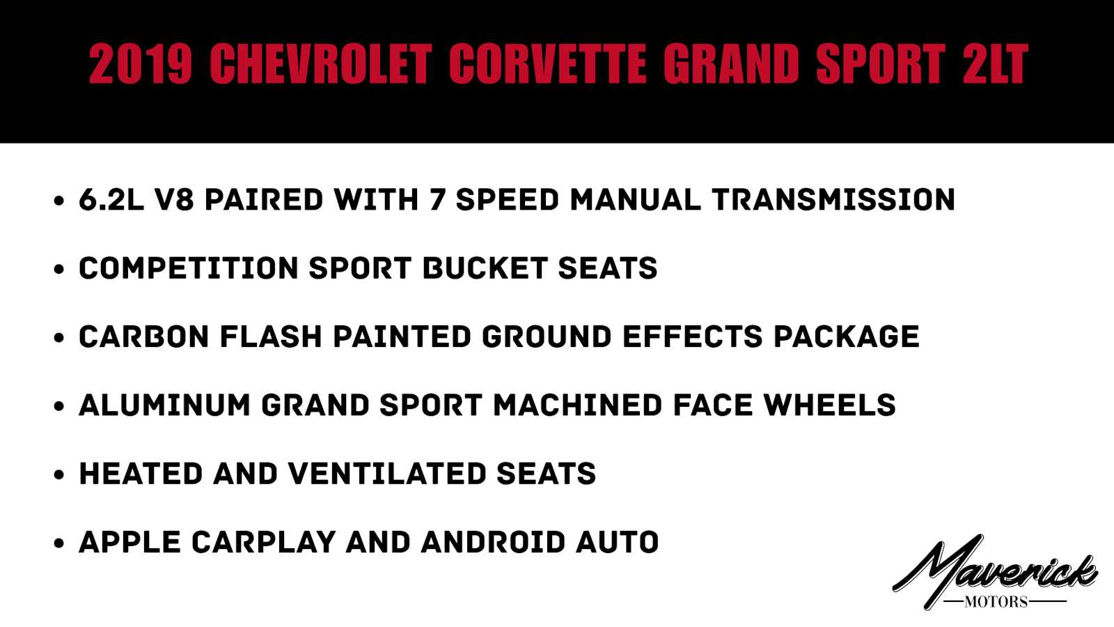 Used 2019 Chevrolet Corvette Grand Sport 2LT Coupe