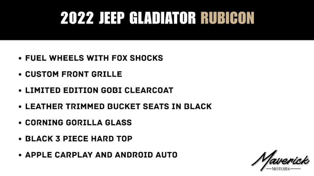 Used 2022 Jeep Gladiator Rubicon 4x4 Truck