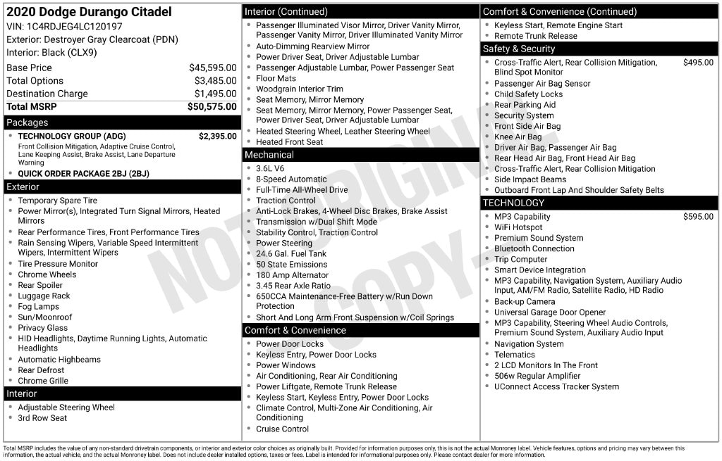 Used 2020 Dodge Durango Citadel SUV