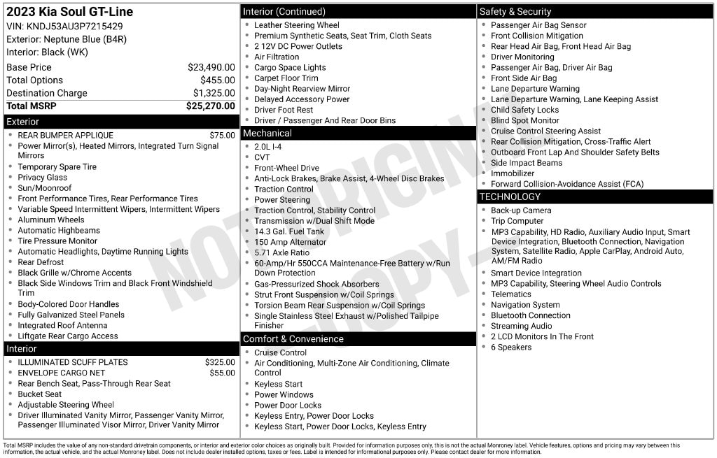 Certified 2023 Kia Soul GT-Line Hatchback