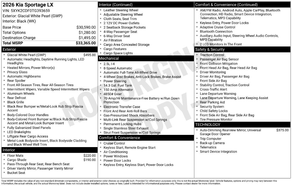 Certified 2026 Kia Sportage LX SUV