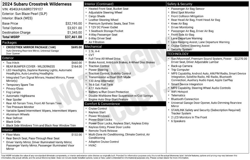 Used 2024 Subaru Crosstrek Wilderness SUV
