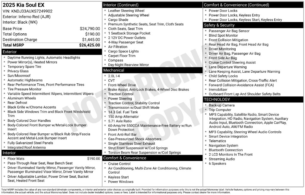 Certified 2025 Kia Soul EX Hatchback