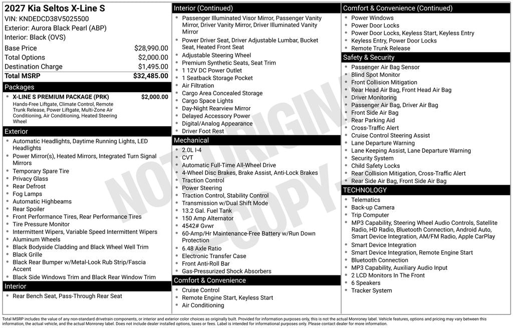 New 2027 Kia Seltos X-Line S SUV